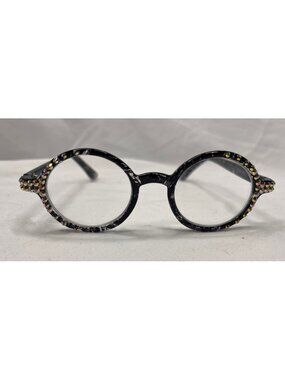 Jimmy Crystal R421 +2.00 Reading Glasses Black Swarovski Crystal Readers
